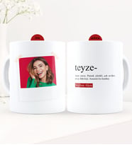 BK Gift Kişiye Özel Fotoğraflı Teyze Anlamı Beyaz Kupa Bardak - 2