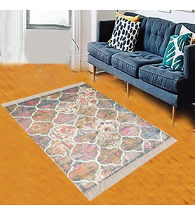 Osmanlı Desen Patchwork Model Dijital Baskı Yıkanabilir Klasik Salon Halı ve Yolluk (Çok Renkli)