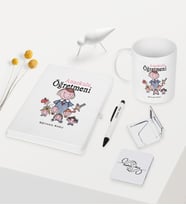 BK Gift Kişiye Özel Anaokulu Öğretmeni Temalı Beyaz Defter Kalem Kupa Ayna Seti - 2
