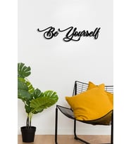 Be Yourself Duvar Oda Ev Aksesuarı Ahşap Tablo 50x11cm (Siyah)