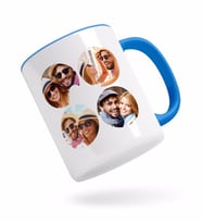 BK Gift Kişiye Özel Oval 4 Fotoğraflı Mavi Kupa Bardak-2
