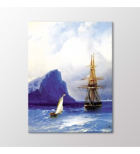 Arty Tablo Rus Gemisine Yaklaşan Yelkenli Tablo (Karışık)
