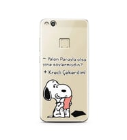 Snoopy Tasarımlı Süper Şeffaf Silikon Telefon Kılıfı Huawei P10 Lite 