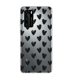 Kalp Tasarımlı Süper Şeffaf Silikon Telefon Kılıfı Huawei P40