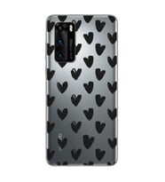 Kalp Tasarımlı Süper Şeffaf Silikon Telefon Kılıfı Huawei P40