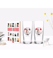 BK Gift Kişiye Özel Renkli Baskılı İsimli Fotoğraflı İkili Rakı Bardağı ve Rakı Cep Kitabı Hediye Seti-26 (Model 1)