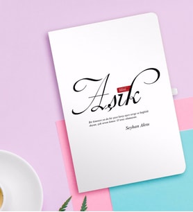 BK Gift Kişiye Özel Mânâ Aşık Beyaz Defter