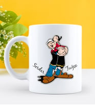 BK Gift Kişiye Özel Temel Reis ve Safinaz Tasarımlı Beyaz Kupa Bardak
