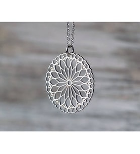 Yaşam Çiçeği 925 Ayar Gümüş Kolye Yeni Sezon (Gümüş)