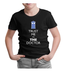Doctor Who - Trust me I'm a Doctor Siyah Çocuk Tshirt