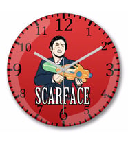 Scarface Duvar Saati Bombeli Gercek Cam