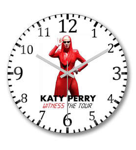 Katy Perry Witness The  Tour Duvar Saati Bombeli Gercek Cam