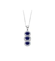 Sirius Pırlanta ve 3 Safir Taşlı Kolye 0704P0107