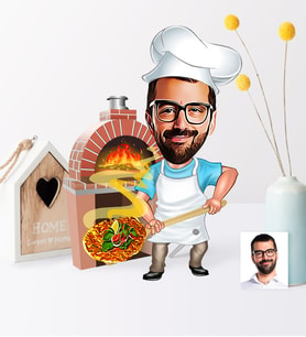 BK Gift Kişiye Özel Bay Kebapçı Karikatür Ahşap Biblo  1