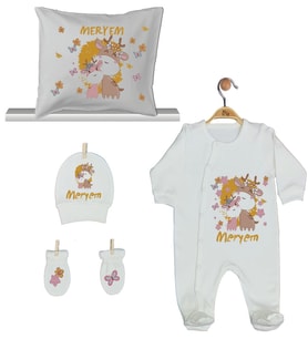 Pia Baby Gl 1933-04 İsme Özel Yastık Tulum Set