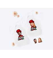 BK Gift Kişiye Özel İkili Erkek ve Kadın Chef Karikatürlü Beyaz Mutfak Önlüğü Seti-10