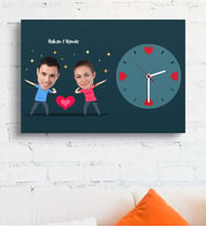 BK Gift Kişiye Özel Karikatür Ahşap Duvar Saati 45x31 Cm 1