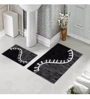 Banyo Halısı Ikili Klozet Takımı Kaymaz Tabanlı (60 xm x 100 cm + 40 cm x 60 cm) 