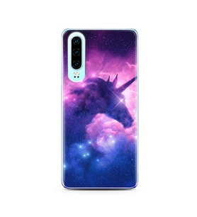 Unicorn Tasarımlı Süper Şeffaf Silikon Telefon Kılıfı Huawei P30  