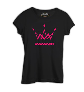 Mamamoo - Logo Crown Siyah Kadın Tshirt