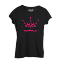 Mamamoo - Logo Crown Siyah Kadın Tshirt