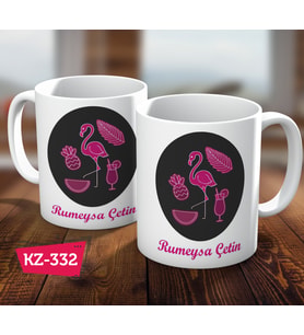 Kişiye Özel İsimli Flamingo Hediye Kupa Bardak