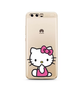 Hello Kity Tasarımlı Süper Şeffaf Silikon Telefon Kılıfı Huawei P10    
