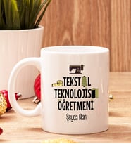 Tekstil Teknolojisi Öğretmenine Hediye Beyaz Kupa Bardak