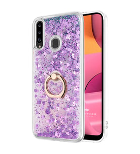 Microsonic Samsung Galaxy A20s Kılıf Glitter Liquid Holder Mor