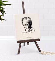 BK Gift Kişiye Özel Atatürk Temalı Şovaleli Doğal Taş-18 (Beyaz)