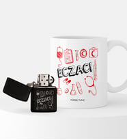 BK Gift Kişiye Özel Eczacı Temalı Çakmak ve Kupa Seti - 2
