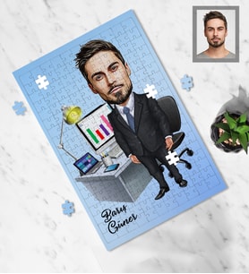 Kişiye Özel Öğretmen Karikatürlü A4 99 Parça Puzzle Bay-15