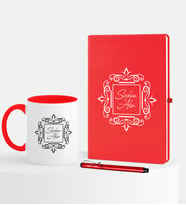 BK Gift Kişiye Özel İsimli Kırmızı Defter Kalem Kupa Seti - 1