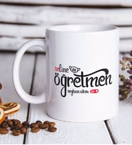 BK Gift Kişiye Özel Online Öğretmen Beyaz Kupa Bardak-1