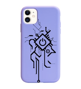Iphone 11 Çizgi Tasarımlı Mor Lansman Telefon Kılıfı