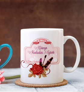 BK Gift Kişiye Özel 8 Mart Kadınlar Günü Kupa Bardak 3
