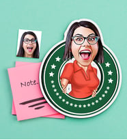 BK Gift Kişiye Özel Bayan Karikatürlü Ahşap Magnet (Çok Renkli)