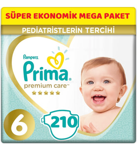 Prima Premium Care Bebek Bezi Beden:6 (13+Kg) Extra Large 210 Adet Süper Ekonomik Mega Pk