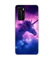 Unicorn Tasarımlı Süper Şeffaf Silikon Telefon Kılıfı Huawei P40 Pro