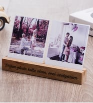 Doğum Günü Hediyesi İki Fotoğraflı Ahşap Stand