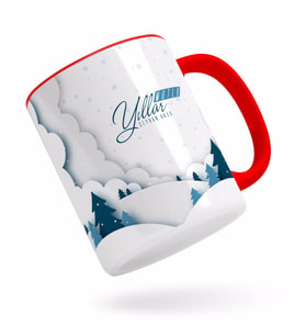 BK Gift Kişiye Özel Yılbaşı Mutlu Yıllar Kırmızı Kupa Bardak-26