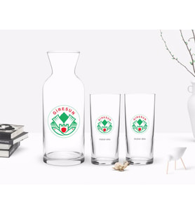 BK Gift Kişiye Özel Renkli Baskılı Giresun Tasarımlı Turistik İkili Rakı Bardağı ve Karaf Hediye Seti-1 (Model 1)