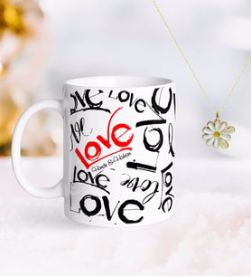 BK Gift Kişiye Özel Sevgililer Günü Kupa ve Çift İsimli Papatya Kolye-70 (Model 1)
