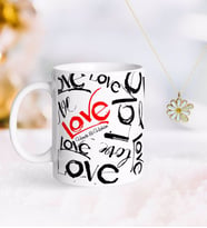 BK Gift Kişiye Özel Sevgililer Günü Kupa ve Çift İsimli Papatya Kolye-70 (Model 1)