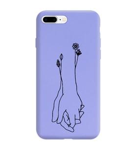 Iphone 7 Plus Çizgi Tasarımlı Mor Lansman Telefon Kılıfı