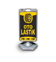 Oto  Lastik     Reklam ve Yönlendirme Uyari Dubasi A Tabela Gri