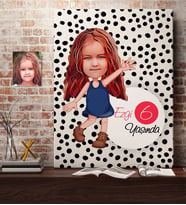 BK Gift Kişiye Özel Kız Çocuk Yaş Karikatürlü Kanvas Tablo 50x70cm-4