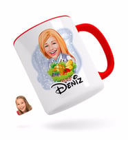 BK Gift Kişiye Özel Kadın Diyetisyen Karikatürlü Kırmızı Kupa Bardak-1