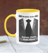 BK Gift Kişiye Özel Babalar Günü Temalı Sarı Kupa Bardak 25345s