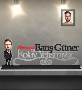 Kişiye Özel İş Adamı Karikatürlü Kolay Yetişmiyor Ahşap Biblo Bay-6